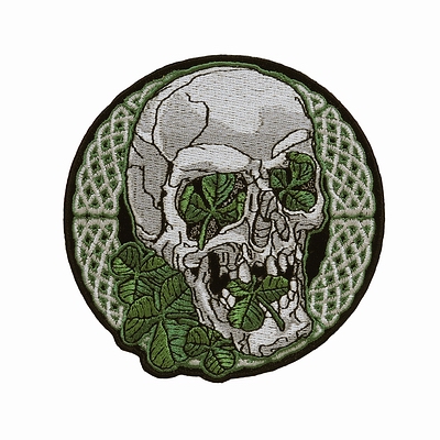 Нашивка "Irish Skull" (10 см x 10 см) Hot Leathers  CКИДКА!!!