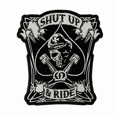 Нашивка "Shut Up & Ride" (27,5 см x 30 см) Hot Leathers  СКИДКА!!!