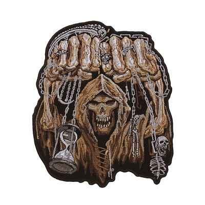 Нашивка "Huge Fist Skull" (13 см x 15 см) Hot Leathers  CКИДКА!!!